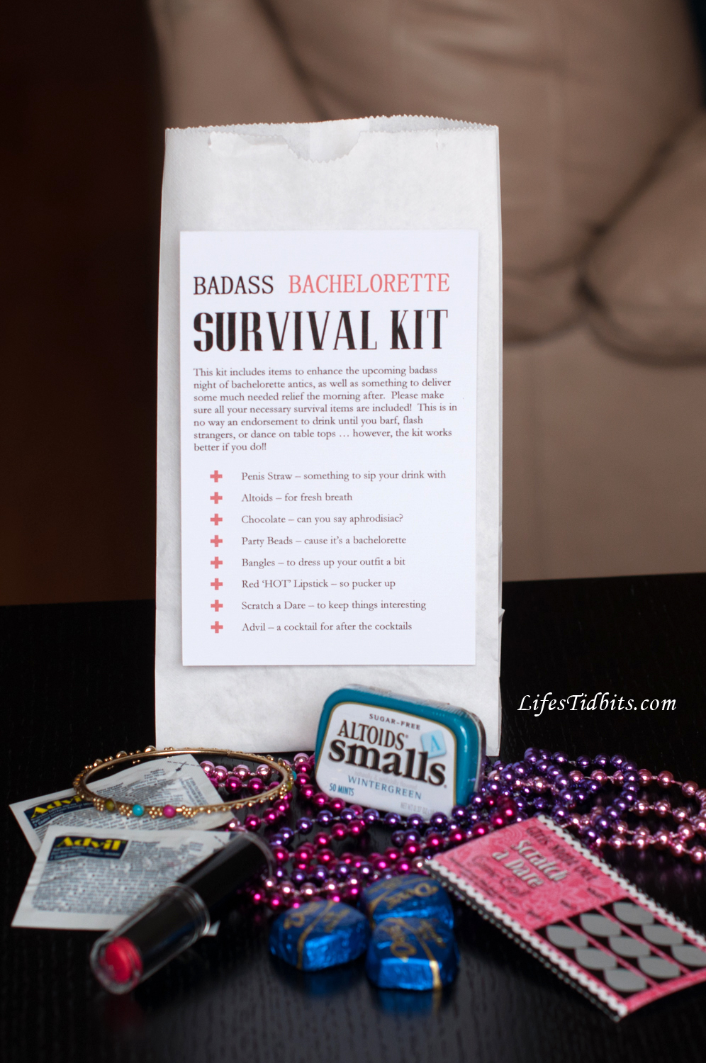 Bachelorette Survival Kit | Wedding | Life's Tidbits