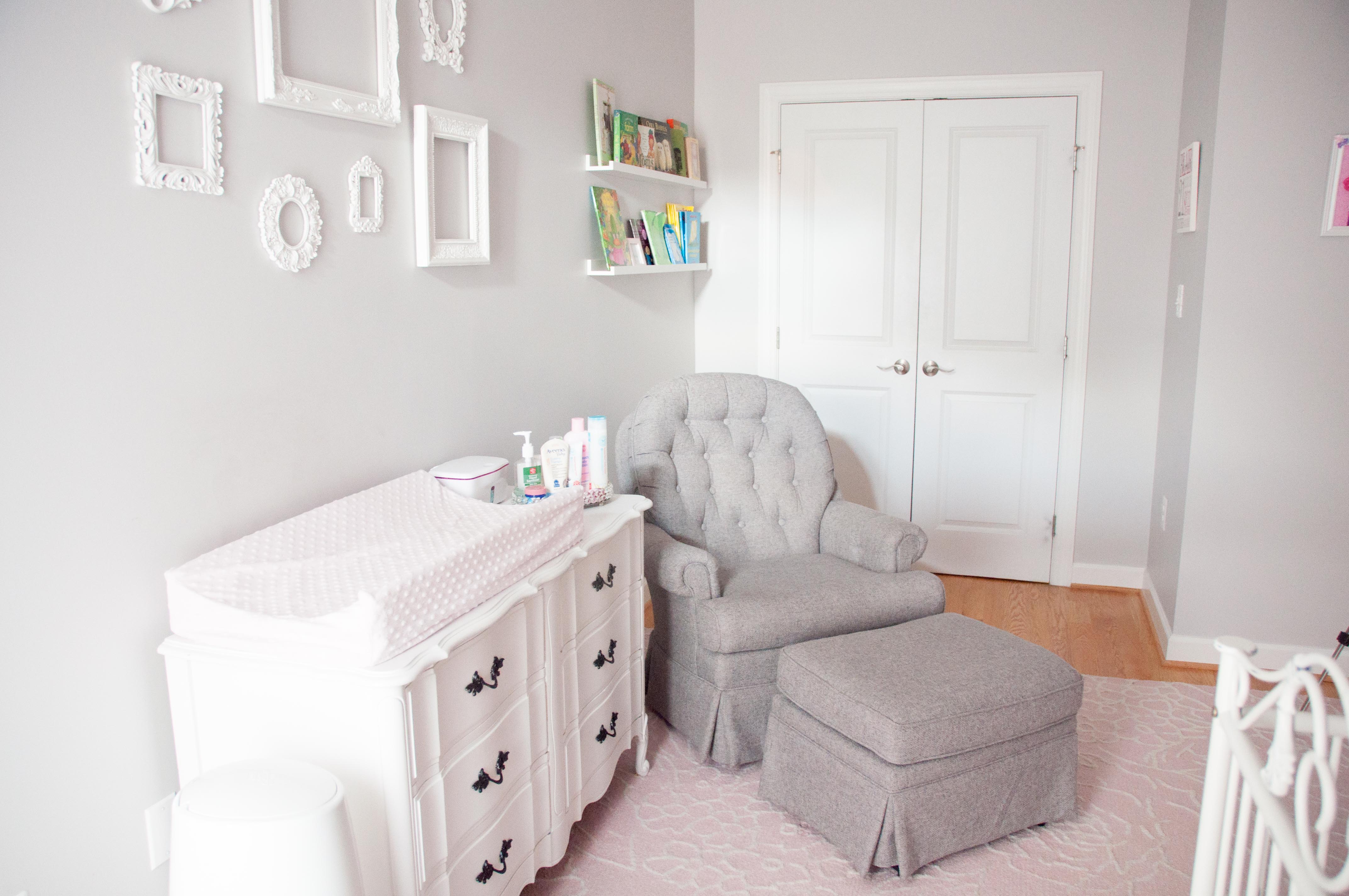 Light Pink, Gray and White Shabby Chic Nursery | Life's Tidbits