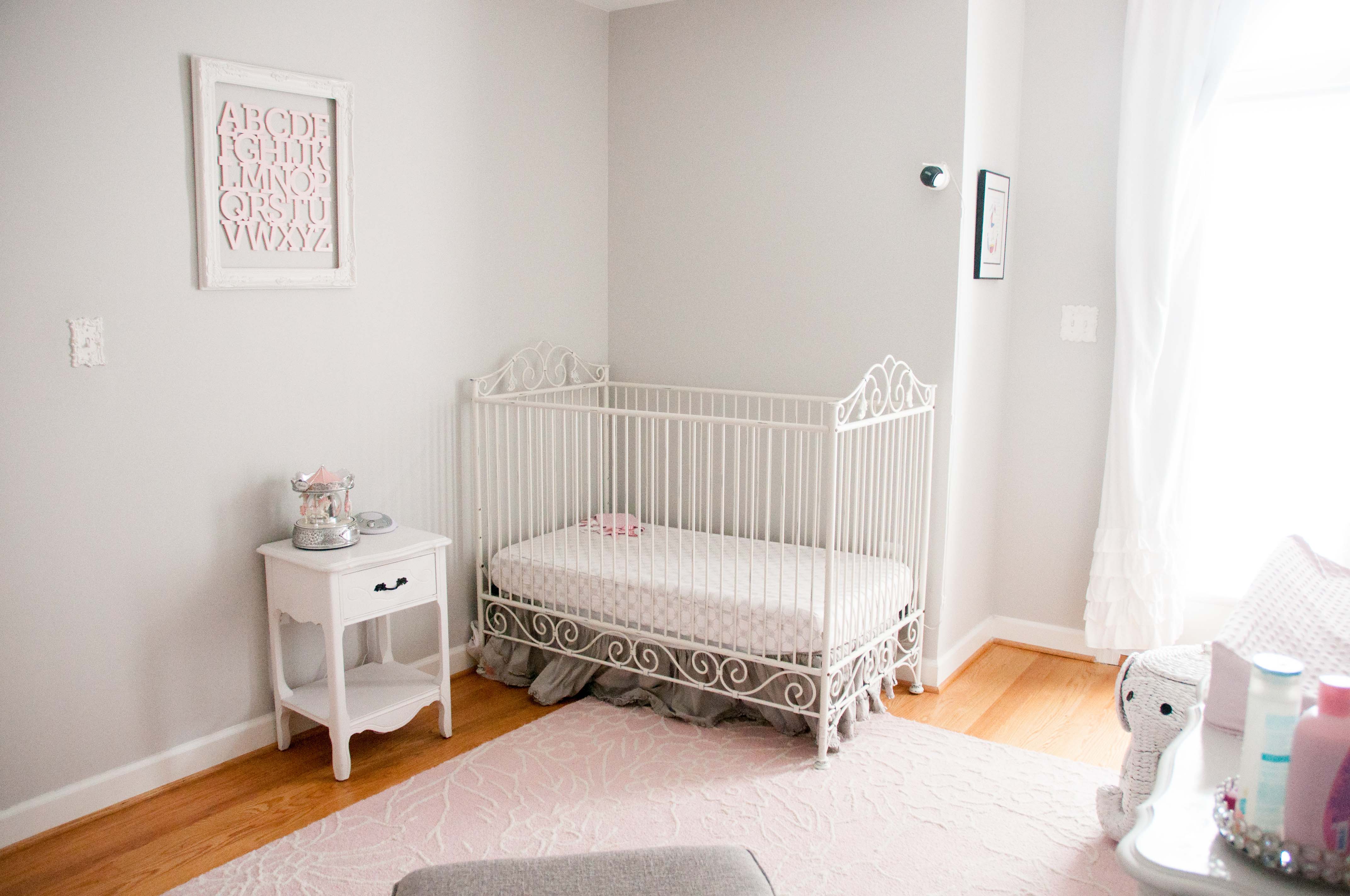 Light Pink, Gray and White Shabby Chic Nursery | Life's Tidbits