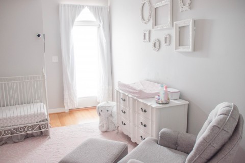 Light Pink, Gray and White Shabby Chic Nursery | Life's Tidbits