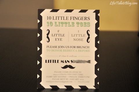 DIY Little Man / Mustache Baby Shower Invitation |  Life's Tidbits