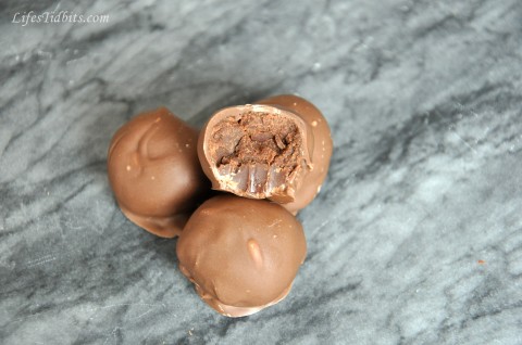 pbr_truffle_bite Raspberry Peanut Butter Truffles Recipe | Life's Tidbits